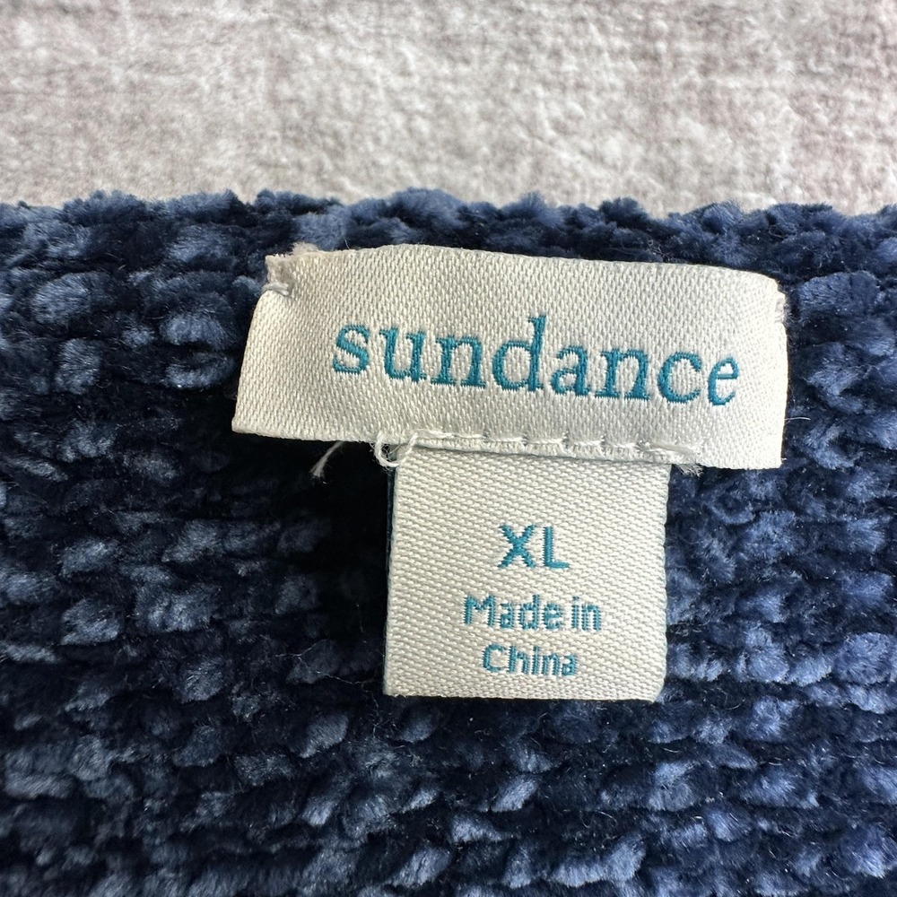 Sundance Sweater Womens XL Blue Chenille Bell Sleeve Tie Hem Boho Pullover Top - Picture 3 of 10